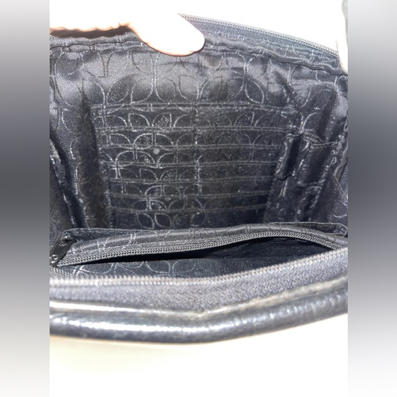 FOSSIL Early Vintage Small Black Leather Shoulder Crossbody Organizer Bag - Picture 10 of 11